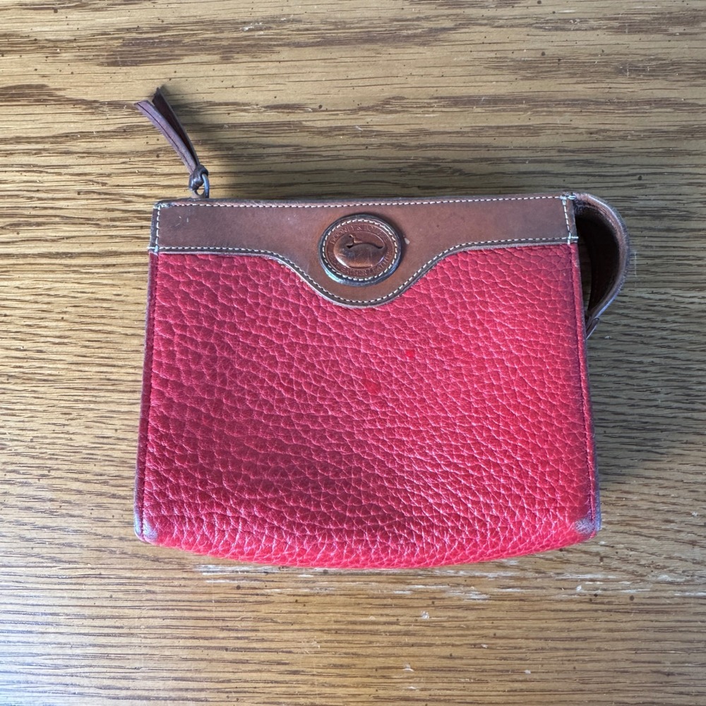 DOONEY & BOURKE Vintage Zippered Pebbled AWL Cosmetic Coin Purse Clutch Bag